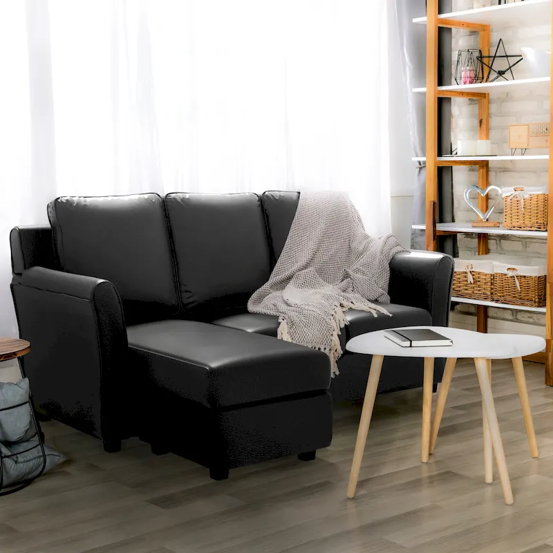 Golt Contemporary Faux Leather Upholstered L-Shaped Sectional by Furniture of America
