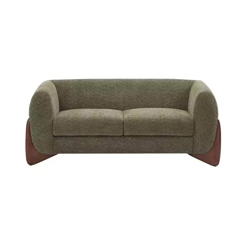 Christopher Knight Home James 63  Boucle Fabric Loveseat Green