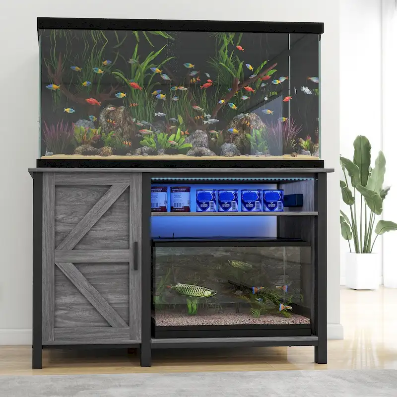 52-Inch Aquarium Stand for 55�C75 Gallon Fish Tanks with RGB Light Strip