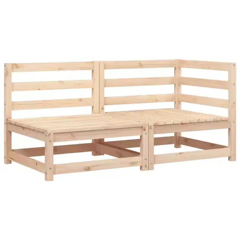 vidaXL Patio Sofa 2-Seater Loveseat Couch Outdoor Garden Furniture - Solid Pine Wood, Modular Design - 55.1x27.6x26.4