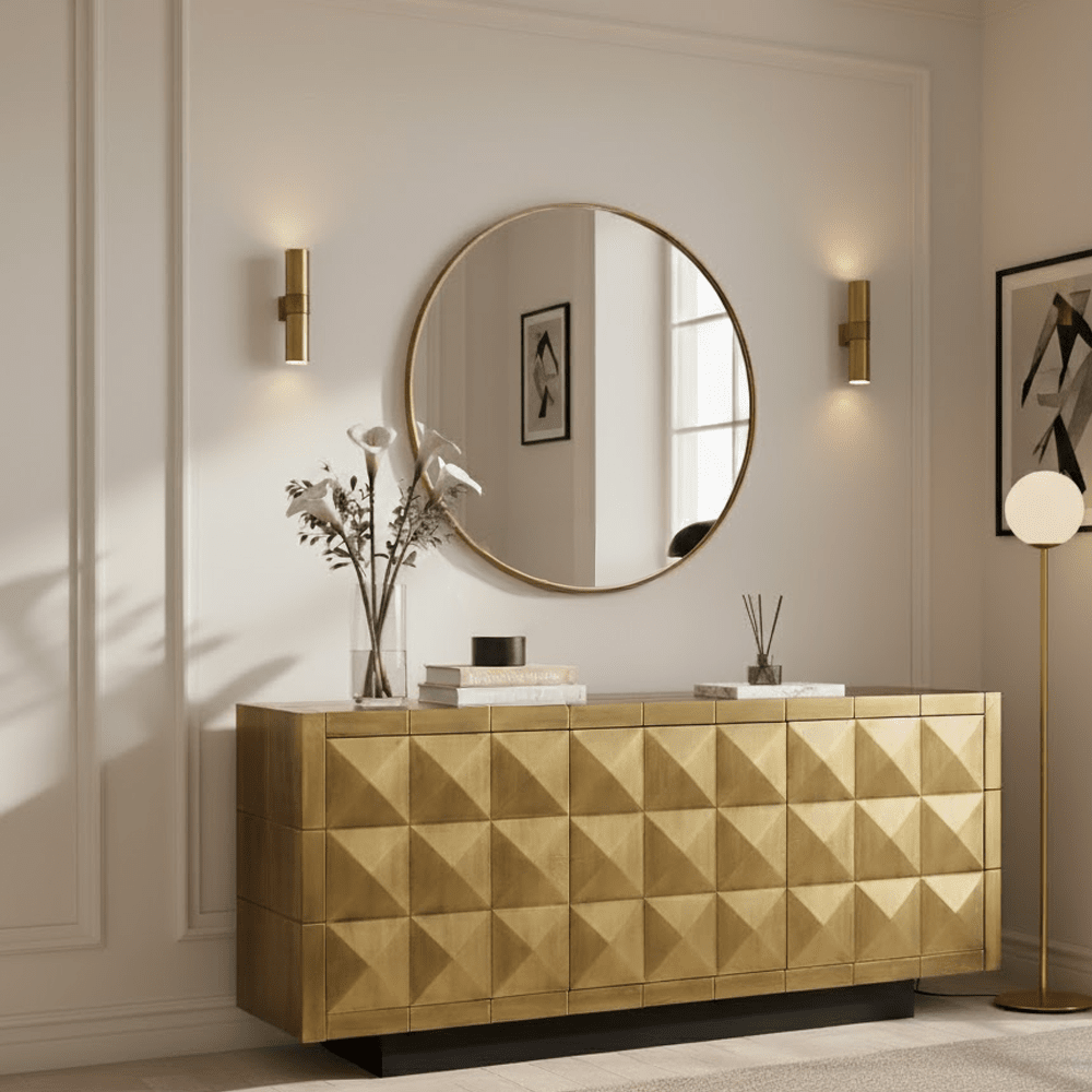 Brushed Gold 3 Door Sideboard