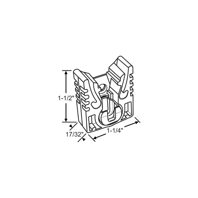 Brixwell Pivot Lock Shoe, Plastic Material, 1/2 Pivot Size, 1-1/4 Width, Black Finish