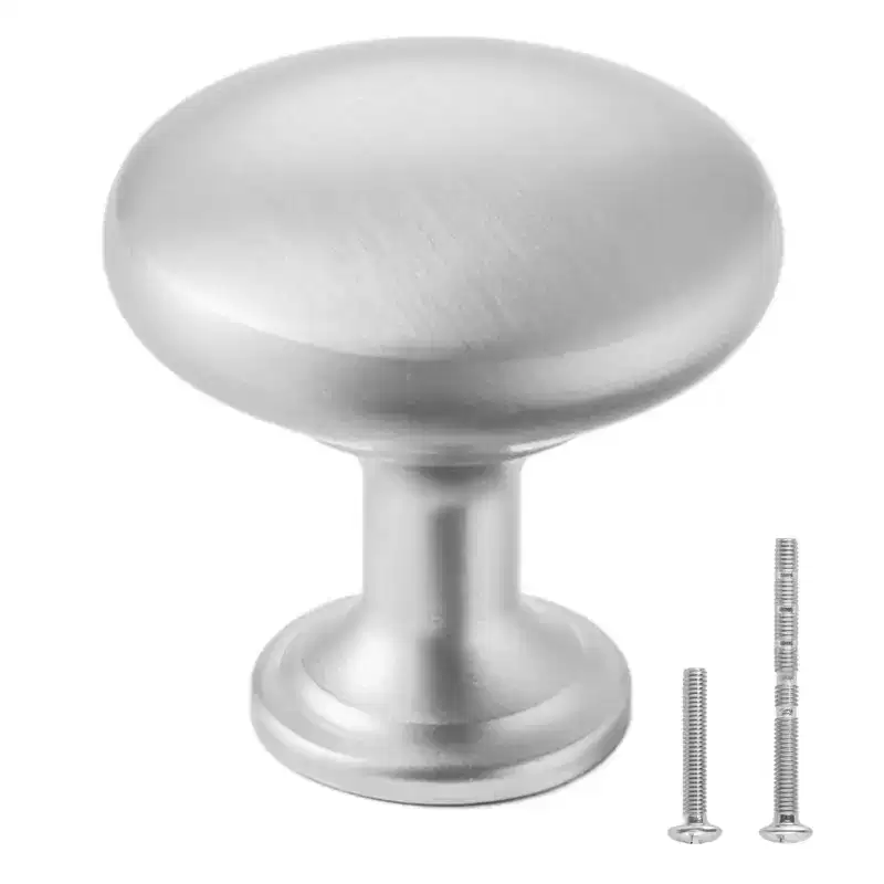 VEVOR Cabinet Knobs, 25 Pack, 1.1 Inch Zinc Alloy Drawer Pulls & Door Handles, Mushroom Kitchen Dresser Solid Knobs, Cupboard Hardware, Nickel