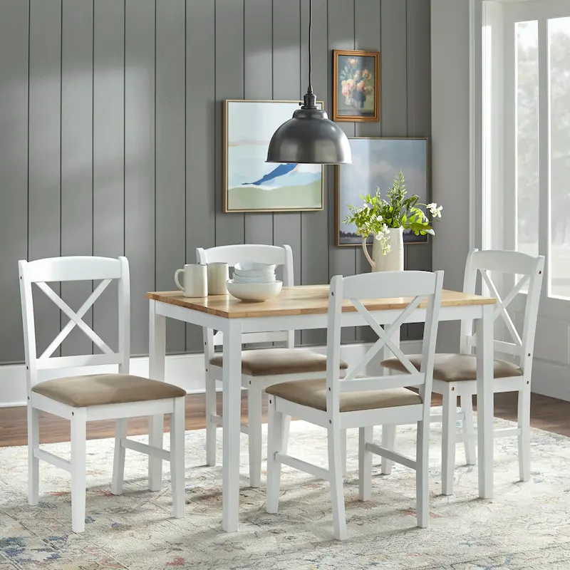 Simple Living White 5-piece Crossback Dining Set