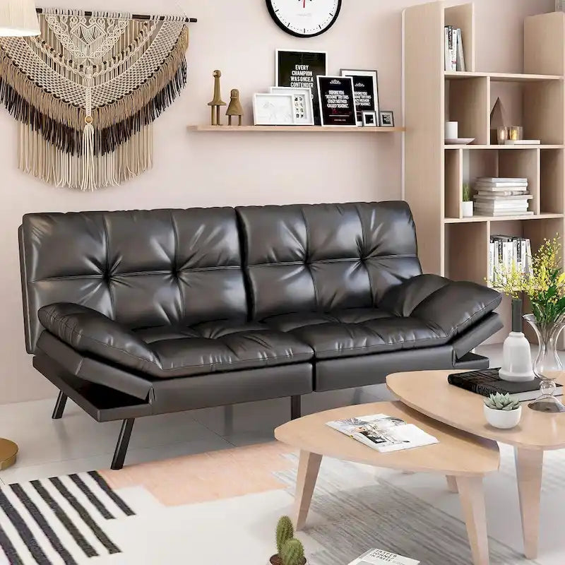 Futon Sofa Bed Memory Foam Couch Sleeper Daybed Foldable Convertible Loveseat