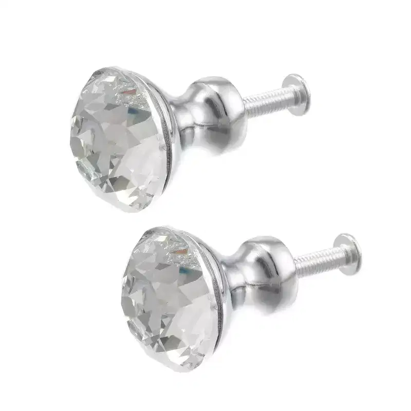 Unique Bargains DIY Furniture Cabinet Zinc Alloy Crystal Pull Knob 2 Pcs
