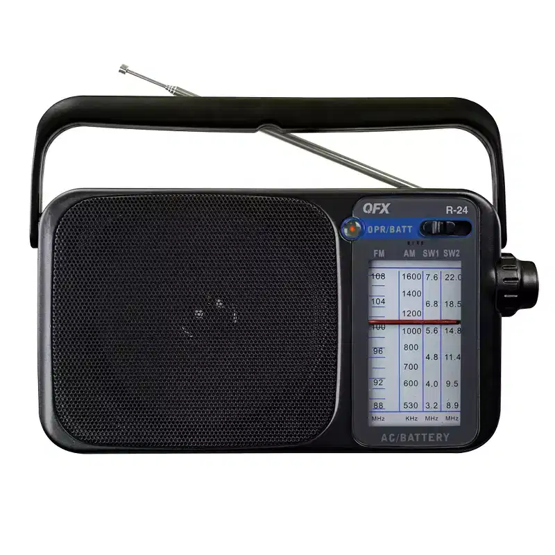 QFX Portable AM/FM/Shortwave Radio, Black, R-24