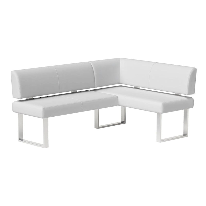 Somette Leah White Nook Corner Dining Bench
