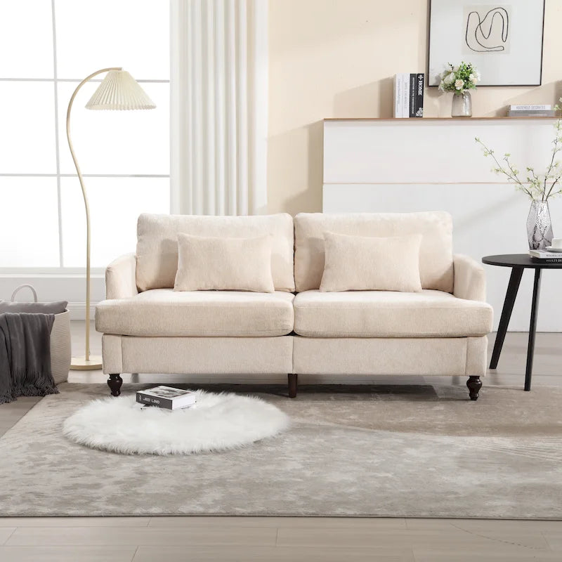 Modern Chenille Fabric Loveseat - 62.68 x 68.90 x 31.89