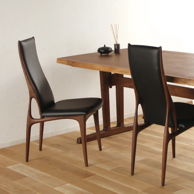 Solid Wood Upholstered High Back Chair
