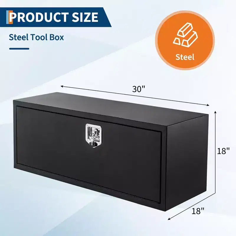 Heavy Duty Underbody Truck Tool Box with T-Handle Lock, Storage Organizer Tool Chest for Truck Bed RV Trailer