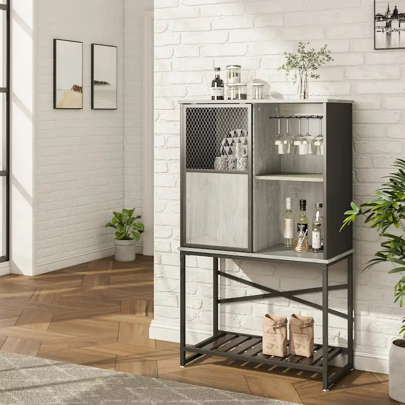 Buffet Sideboard Wine Cabinet with Sliding Door
