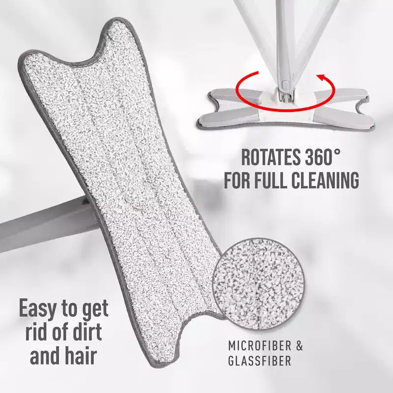 Urban Sombrero eXo Mop Microfiber Mop - Self Wringing, Gentle on Floors, Washable Pad