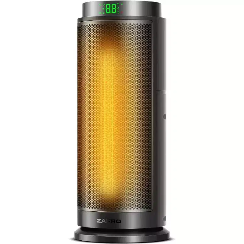 ZAFRO Space Heater, Ultra Quiet Portable Electric Heaters for Indoor Use with Thermostat, 1500W Large PTC Ceramic Fast, Digital Display
