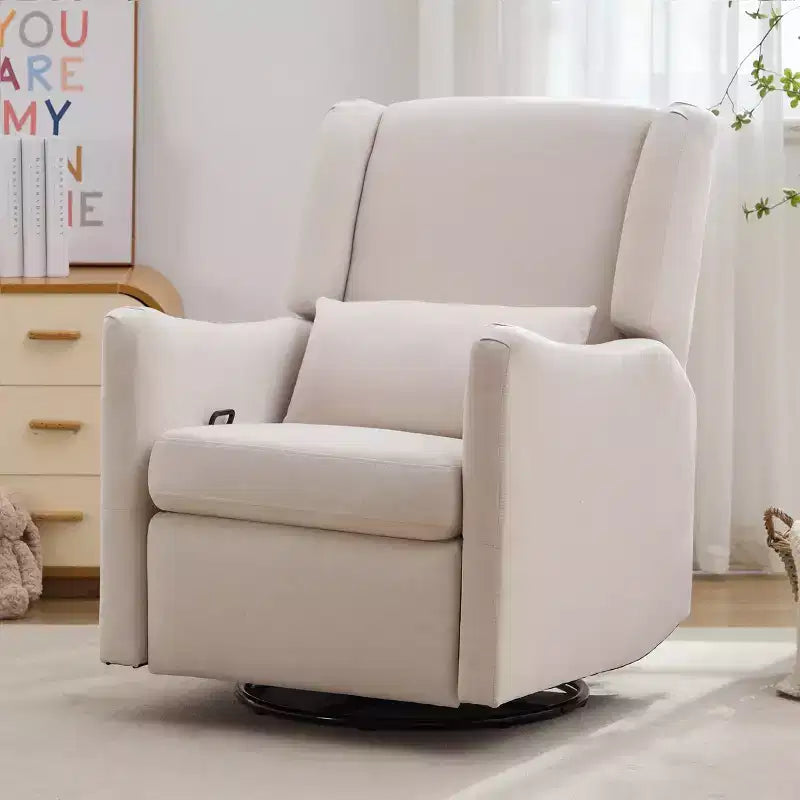 29.5" Wingback Swivel Rocker Recliner Chair, 360�� Swivel, Teddy Fleece, 250 lbs