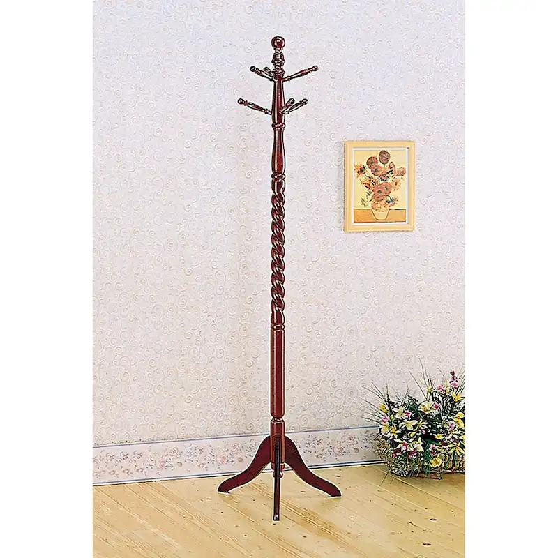 Merlot Coat Rack with Twisted Post