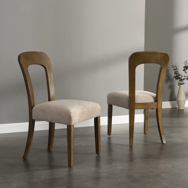 Christopher Knight Home - Adrian Upholstered Dining Chairs, Comfortable Seating with Sturdy Wood Frame, Set of 2