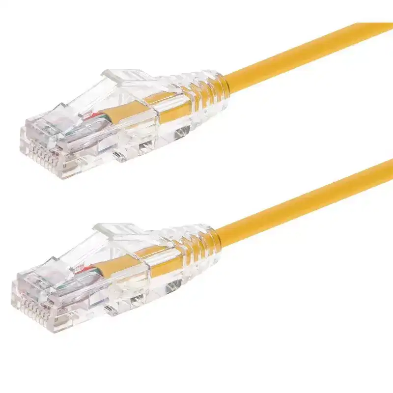 Monoprice Cat6 Ethernet Patch Cable - 1 Feet - Yellow | Network Internet Cord - Snagless RJ45 Stranded 550MHz UTP CMR Riser Rated Pure Bare Copper