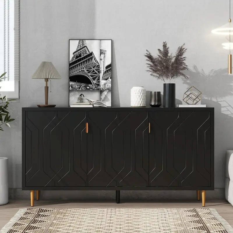 70 inch Width Console Table with Adjustable Shelves
