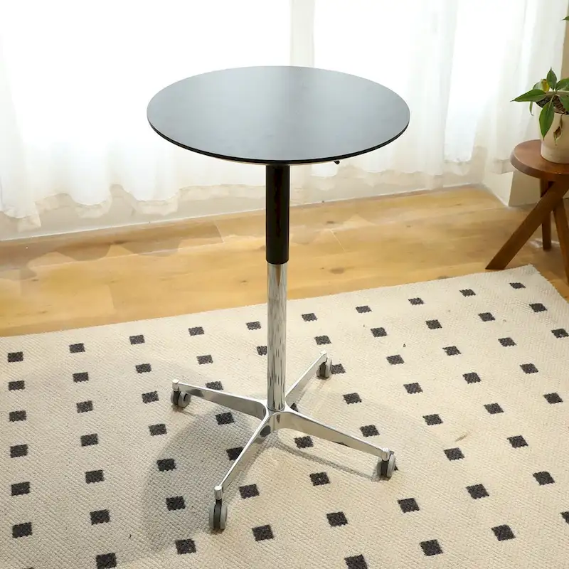 Movable Adjustable Bar Table Pub Table 360 Swivel Counter Bar Height Aluminum Star Base Movable for Stand Desk Bistro