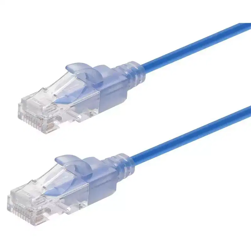 Monoprice Cat6A Patch Ethernet Cable 7 Feet Blue UTP, 30AWG, 10G, Pure Bare Copper, Snagless RJ45, For Computer Network Cable, LAN, Modem, Router