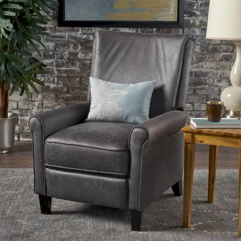 Charell Traditional Microfiber Recliner by Christopher Knight Home