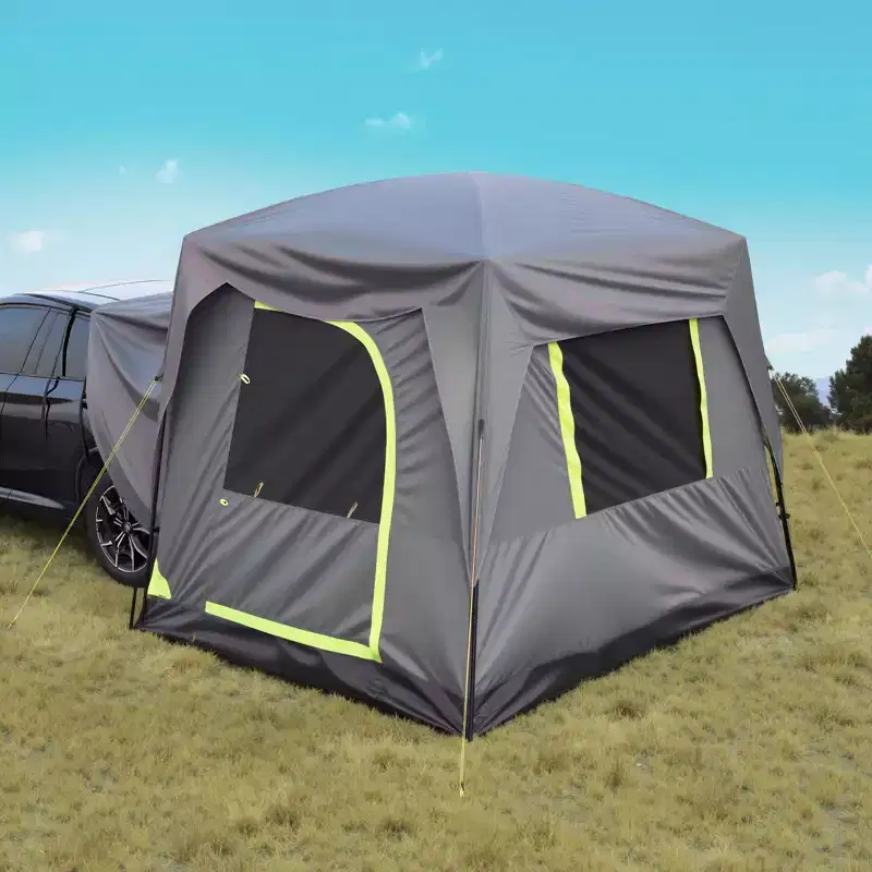VEVOR SUV Tent for Camping, 10FT L x 8FT W, Waterproof PU2000mm Spacious Double Layer Design for 5-8 Person, SUV Camping Tent with Mesh Windows, Gray