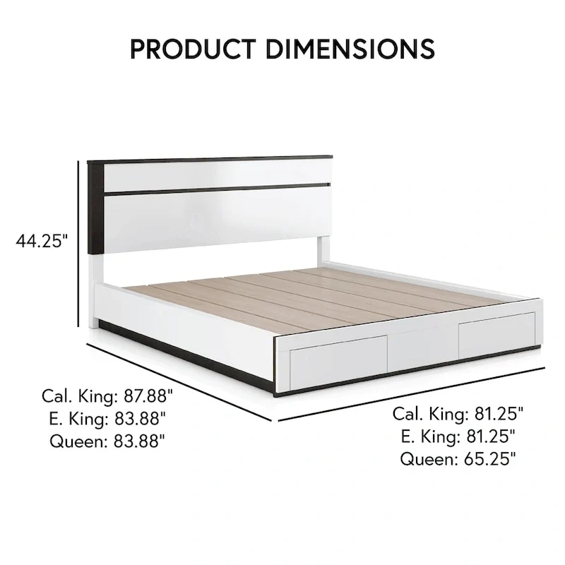Conjira Modern White Wood 6-Piece Platform Bedroom Set (USB) by Furniture of America