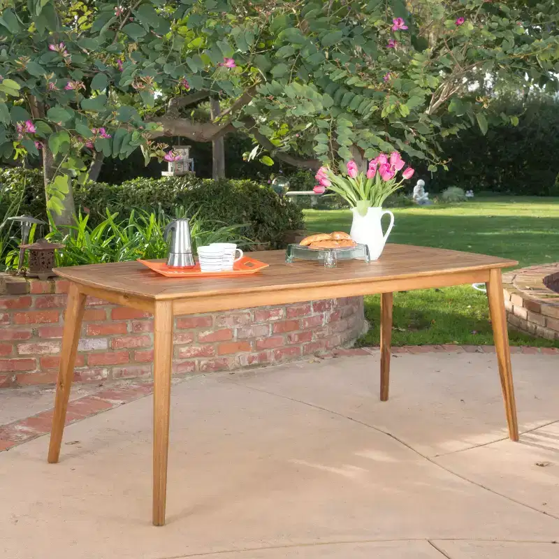 Christopher Knight Home Stephanie Outdoor 71 Slatted Design Acacia Wood 6 Seater Dining Table