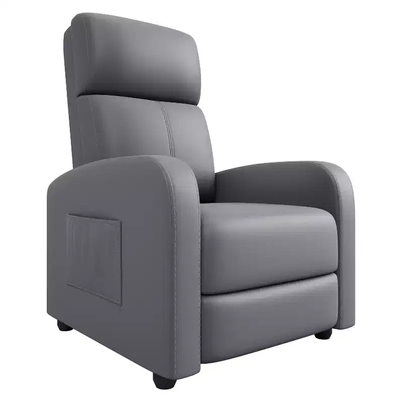 Comfortable Support Single Recliner Armchair  Adjustable Backrest & Footrest  Linen-Look Upholstery  Ideal for Living Room & Bedroom