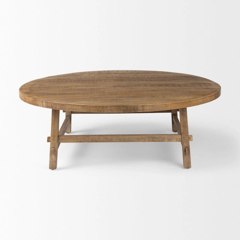 Rosie Medium Brown Solid Wood 48 Round Coffee Table - 48L x 48W x 16H