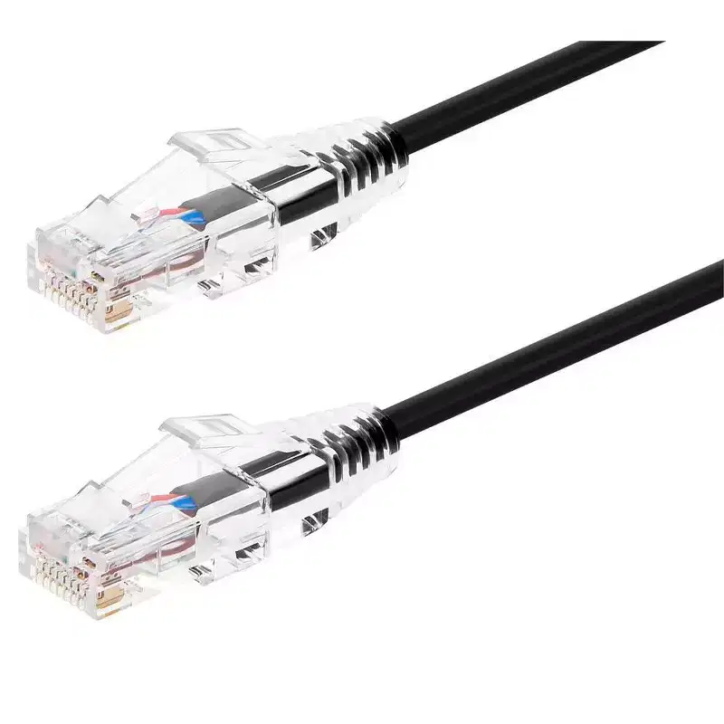 Monoprice Cat6 Ethernet Patch Cable - 5 feet - Black | Snagless RJ45 Stranded 550MHz UTP CMR Riser Rated Pure Bare Copper Wire 28AWG - SlimRun Series