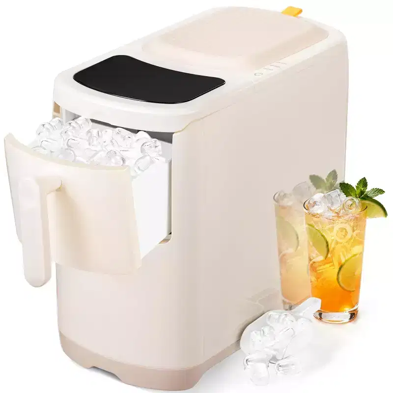 ZAFRO Portable Countertop Ice Maker with Self-Cleaning, 18Lbs/24H, One-Touch Operation, Ice Scoop for Home