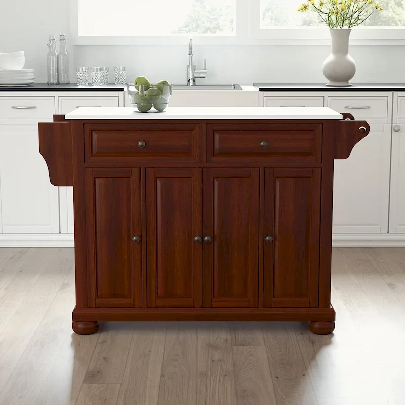 Granite Top Full Size Kitchen Island/Cart - 52 W x18 D x 34 H