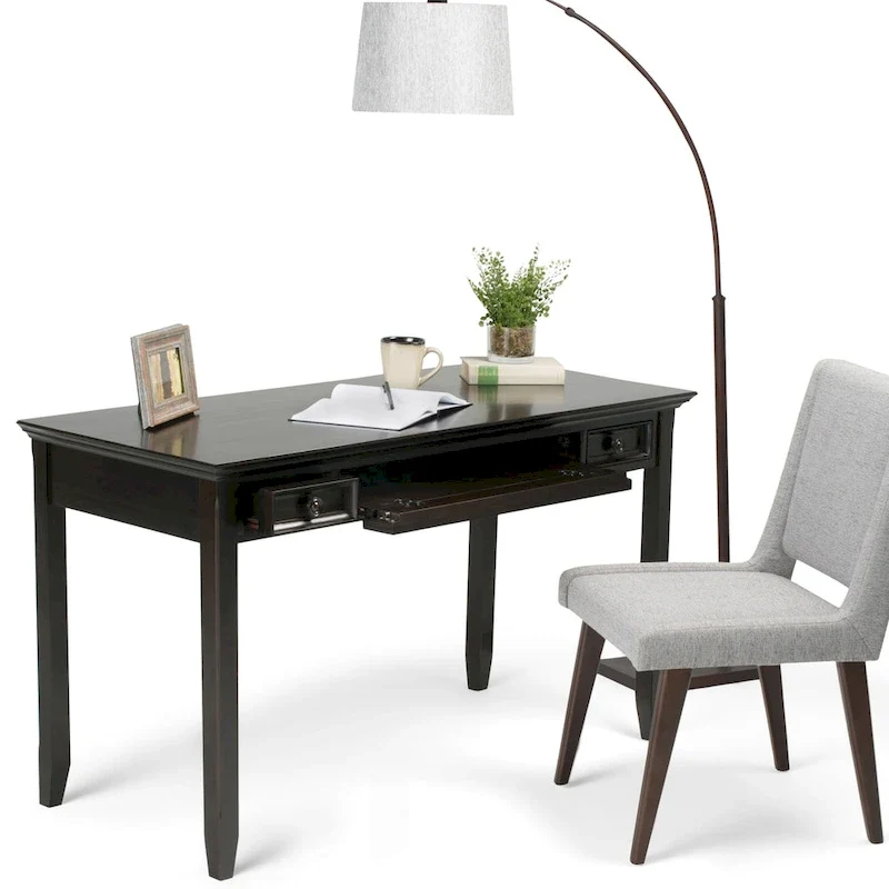 Solid Wood Transitional 54 inch Wide Desk in Hickory Brown