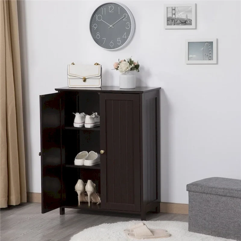 Yaheetech Floor Cabinet with 2 Doors, 2 Adjustable Shelves