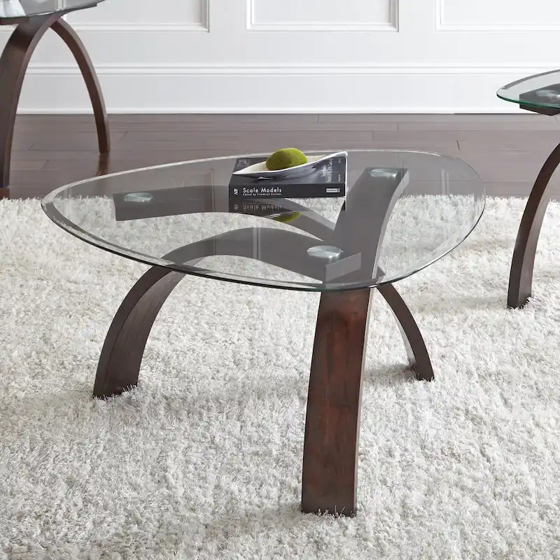 Steve Silver Perrin Contemporary Glass Top 3-Piece Occasional Set