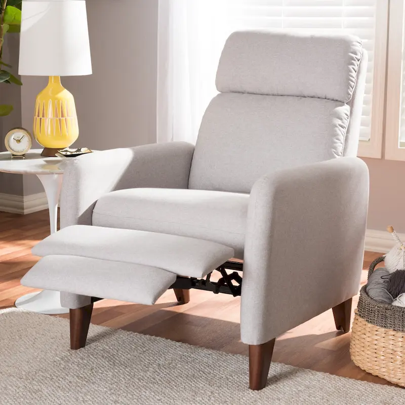 Mid-century Fabric Recliner by Baxton Studio