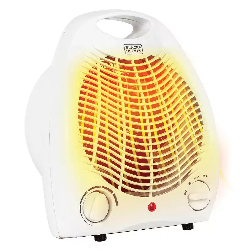 BLACK+DECKER 1,500-Watt-Max Personal Desktop Heater with Fan Setting in White