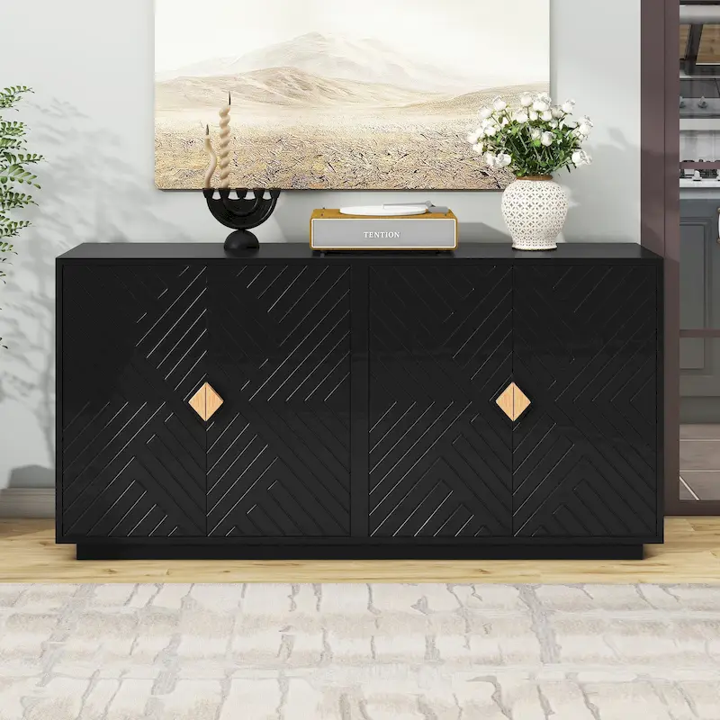 Large Storage Space Sideboard with Adjustable Shelves