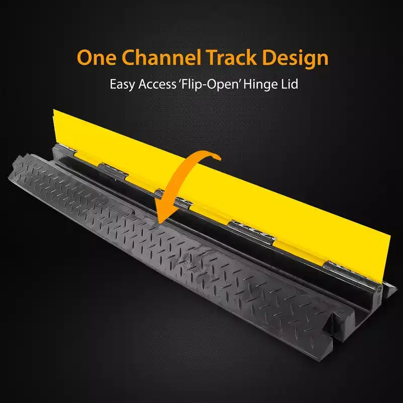 Cable Cover Ramp Safety Tracks for Driveways with Durable Construction, Heavy-Duty, 2-Pack