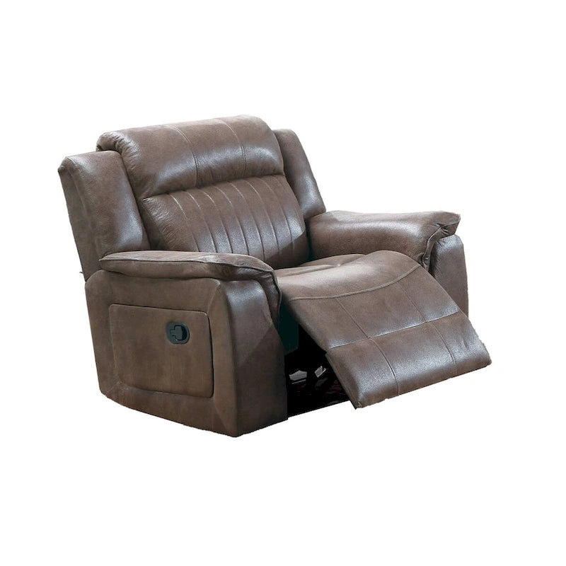 Manual Recliner Chair – Brown, Contemporary Style, Pillow Top Arms, Seats 1