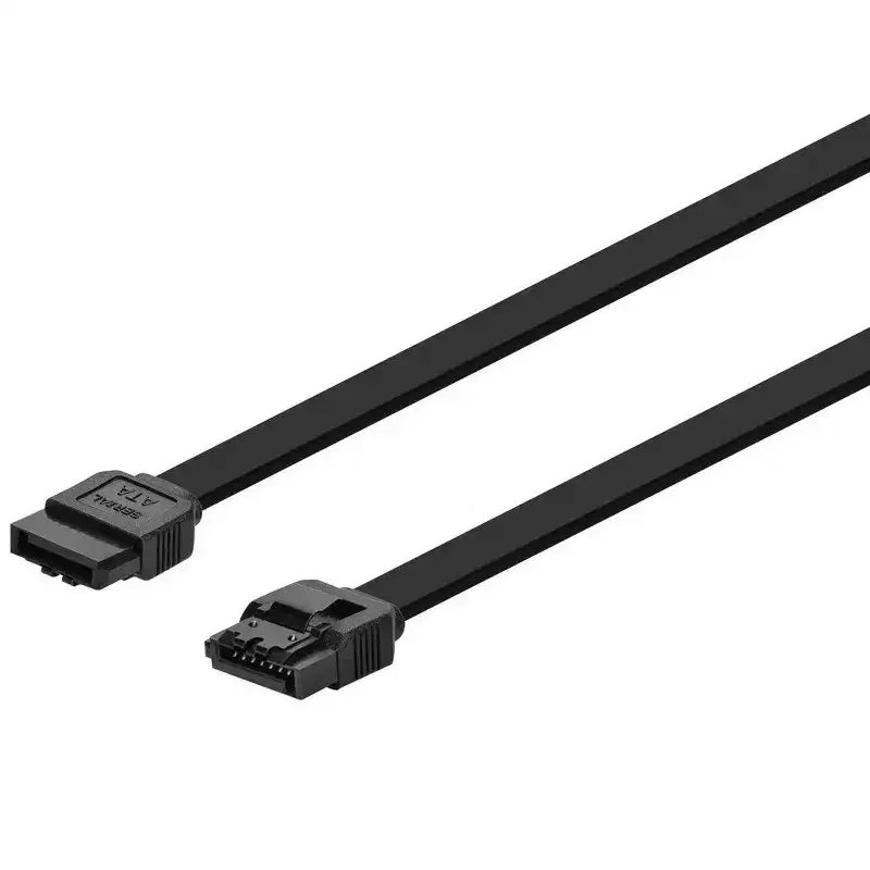 Monoprice SATA 6Gbps Straight Connector Cable with Locking Latch - 1.5 Feet - Black (10 Pack) Compatible with SATA HDD, SSD, CD Driver, CD Writer