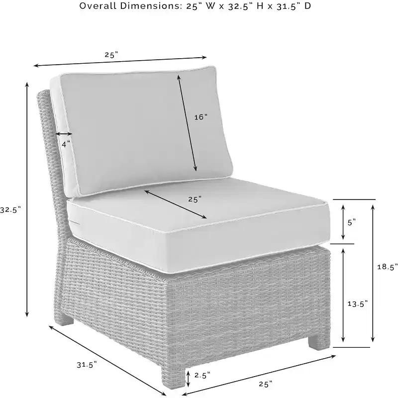 HomeStock Bradenton Outdoor Wicker Sectional Sofa