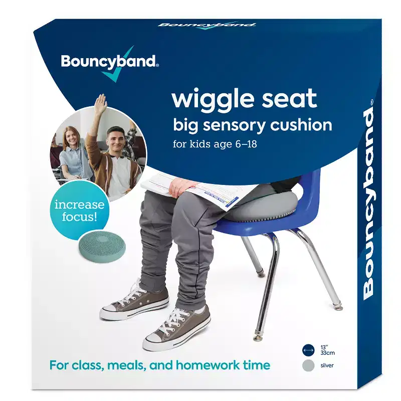 Bouncyband Big Wiggle Seat Sensory Cushion, Silver