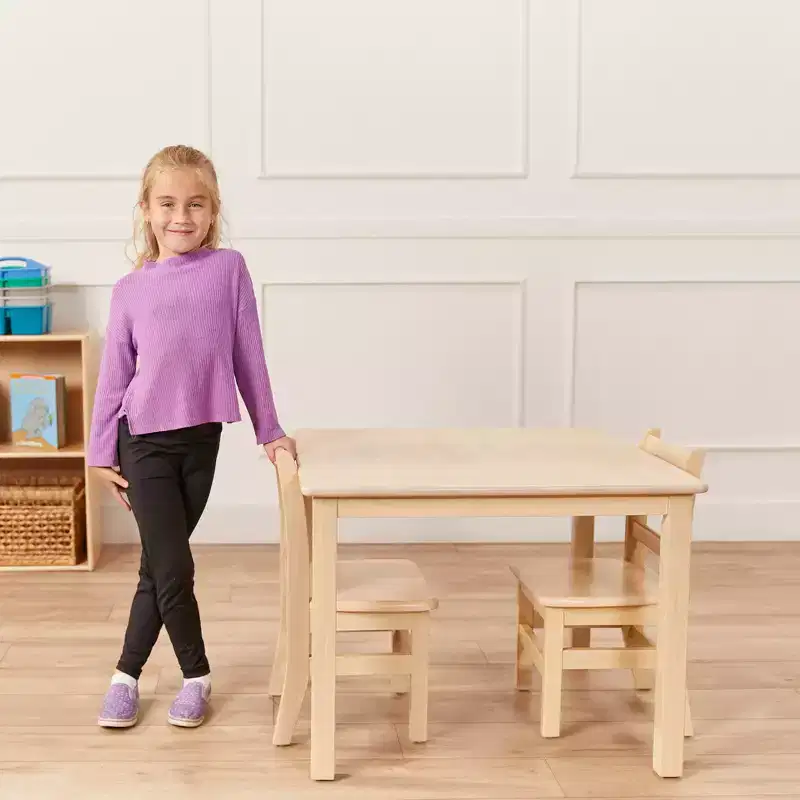 30x30 in Square Hardwood Kids Table with 22 in Legs | Children's Furniture | Classroom & Playroom