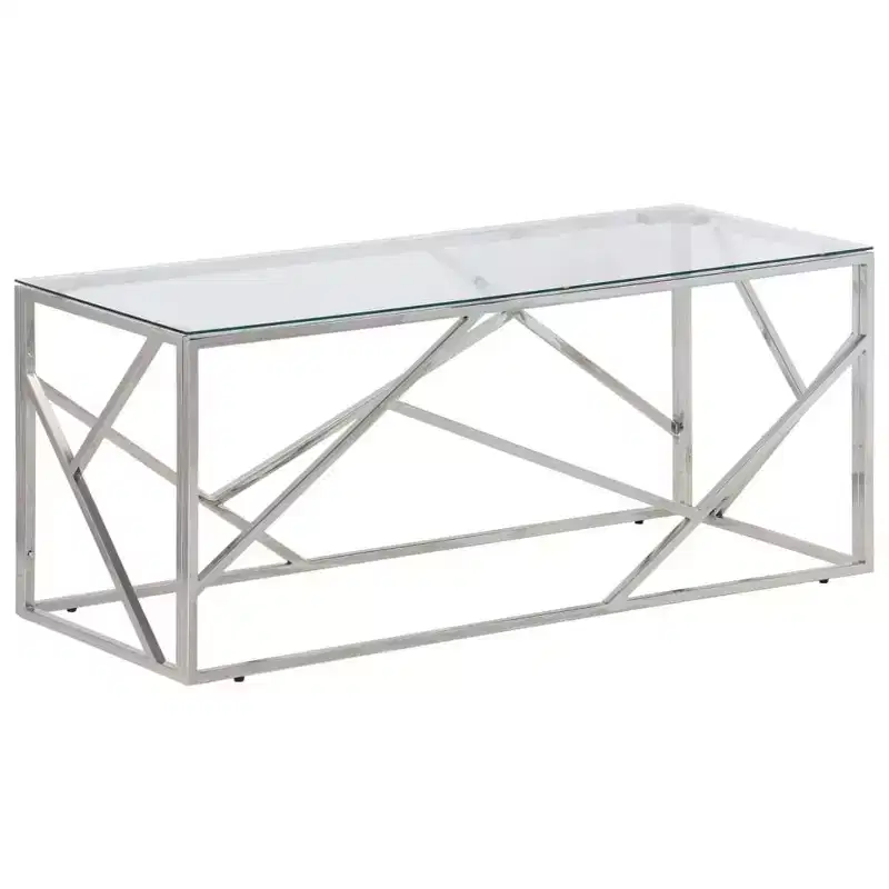 vidaXL Coffee Table Accent End Table Living Room Furniture Stainless Steel