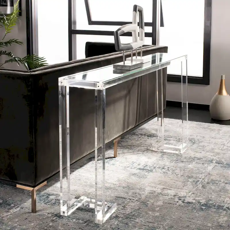 SAFAVIEH Couture Camryn Acrylic Console Table - Clear - 60 W x 10 L x 30 H - 52Wx10Dx30H