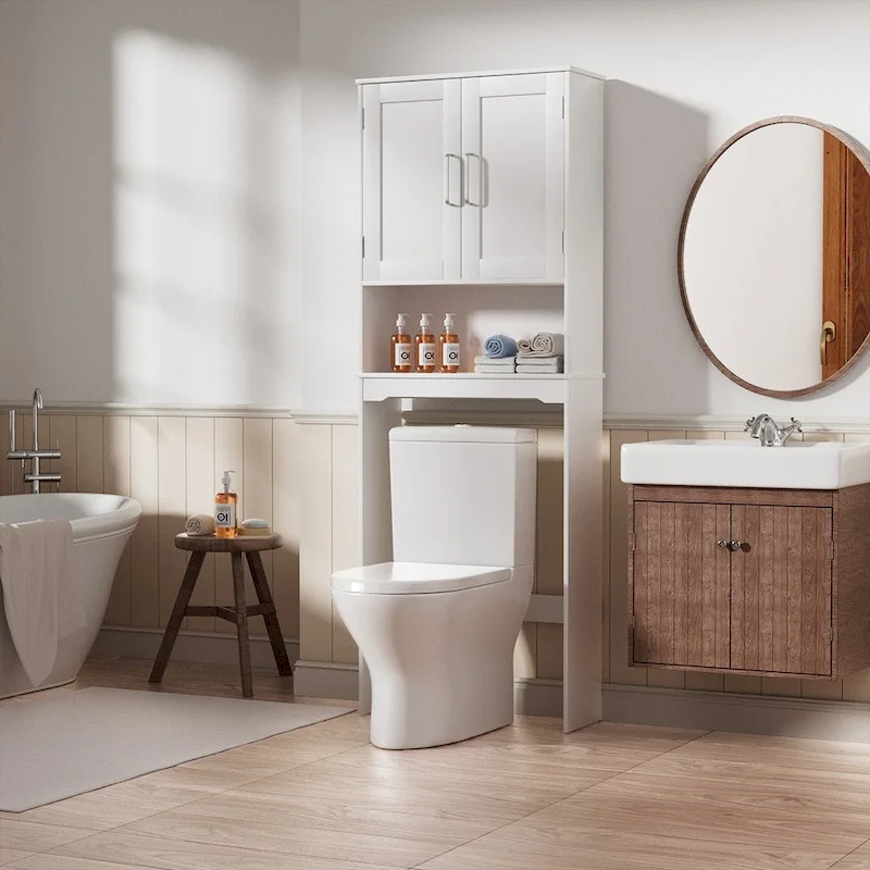 Over The Toilet Storage Bathroom Cabinet with Adjustable Shelves