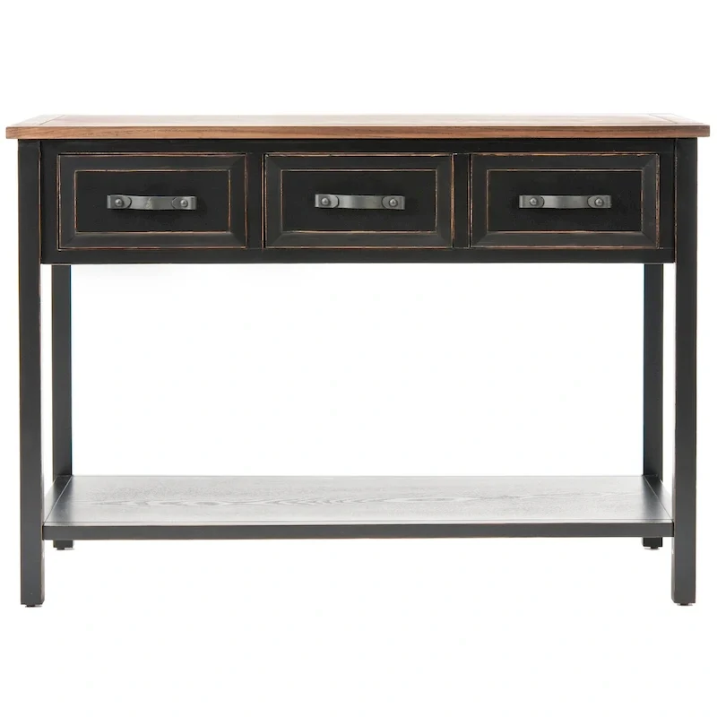 SAFAVIEH Jennette Black/ Walnut Console Table - 42Wx15Dx30H